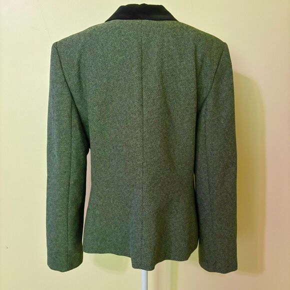 Vintage Judith Hart Blazer Womens 12 Green Paisley Embroidered Tweed 90s Jacket - Picture 5 of 16